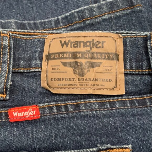 VTG Wrangler Jeans Relaxed Regular Fit 42x32 Set - 2 Rigged Denim Cowboy Western - Picture 9 of 10